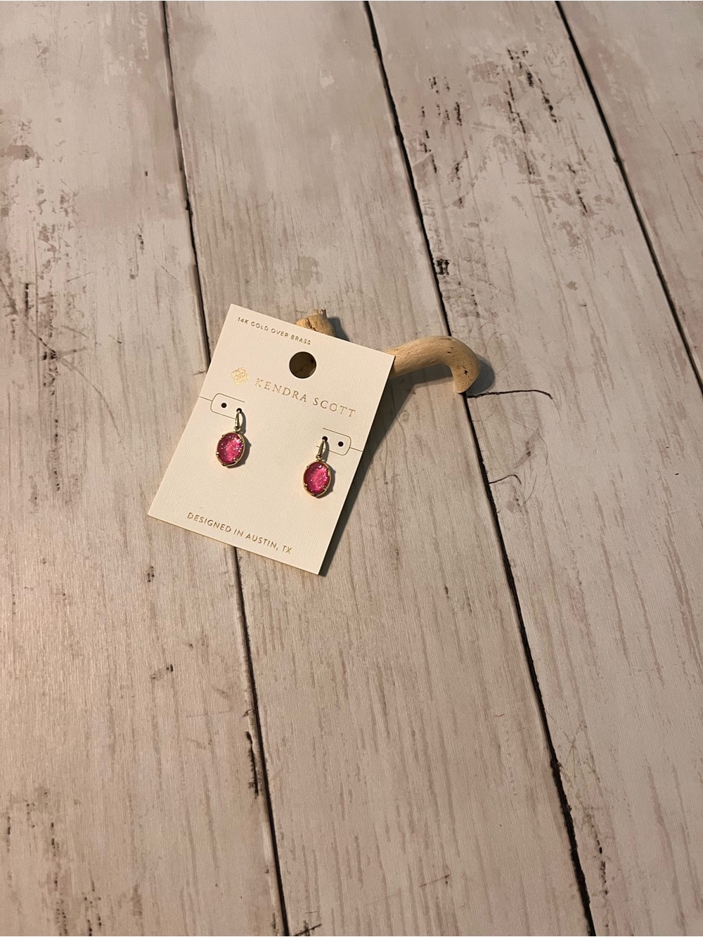 Kendra Scott Hot glitter Pink and Gold Dangle Earrings NWTT